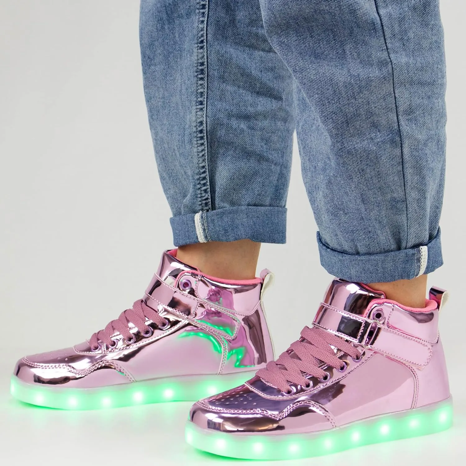 APTESOL Unisex LED Shoes High Top Light Up Sneakers for Women Men