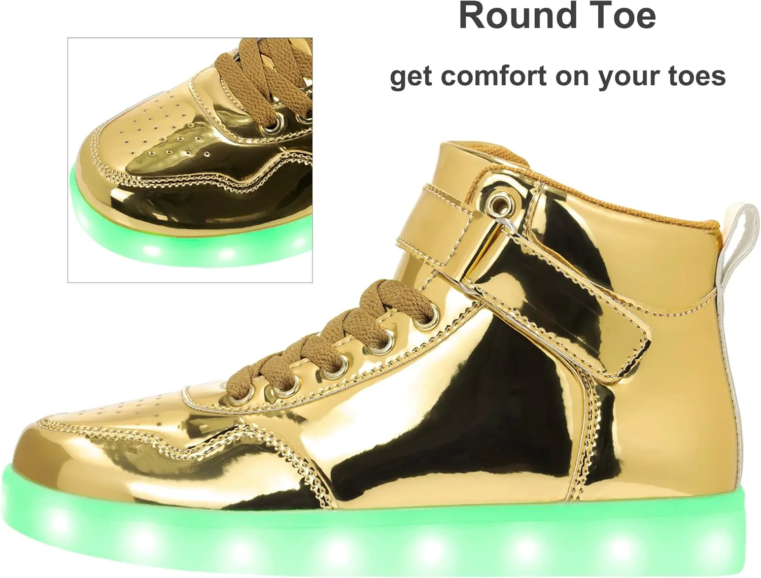 APTESOL Unisex LED Shoes High Top Light Up Sneakers for Women Men