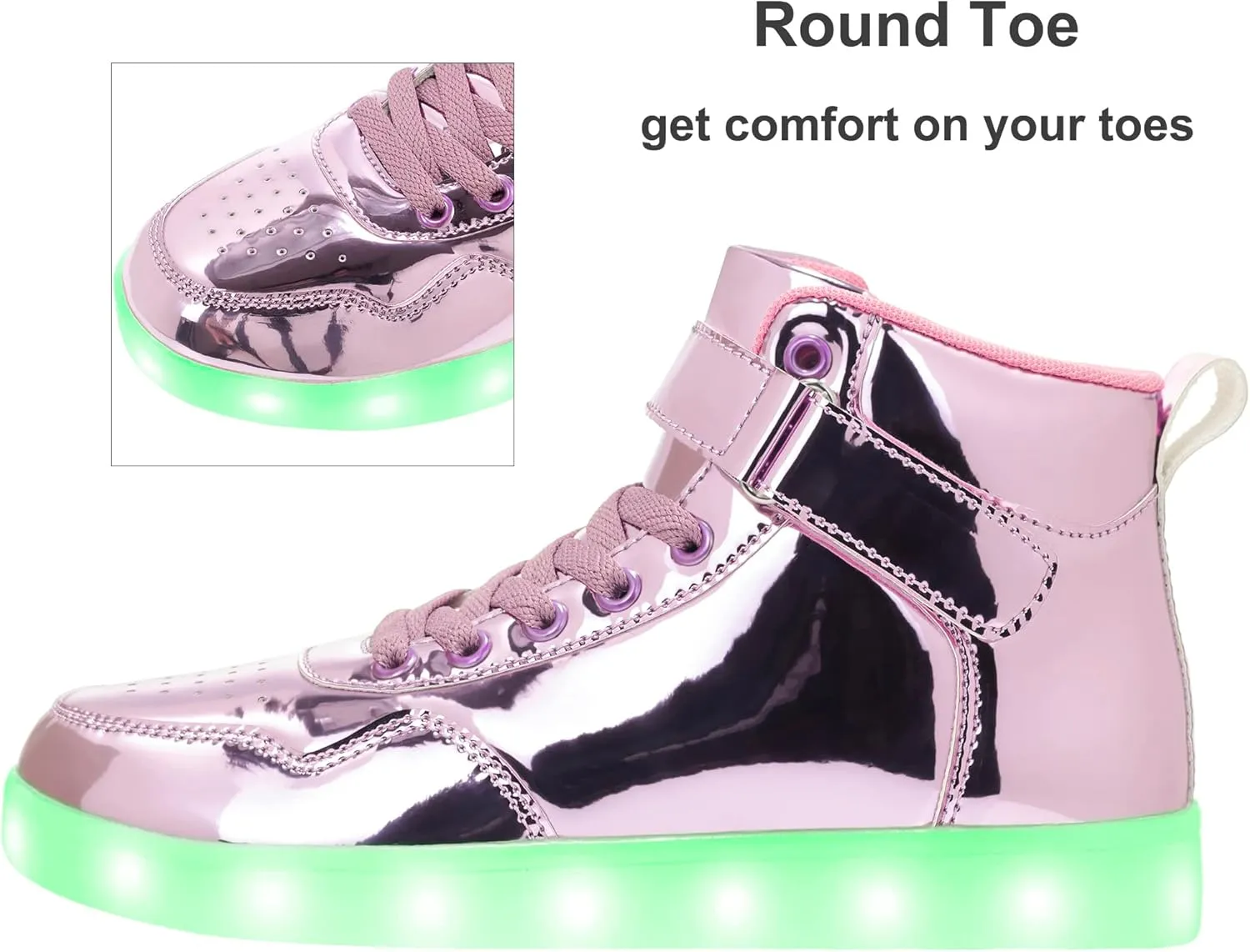 APTESOL Unisex LED Shoes High Top Light Up Sneakers for Women Men