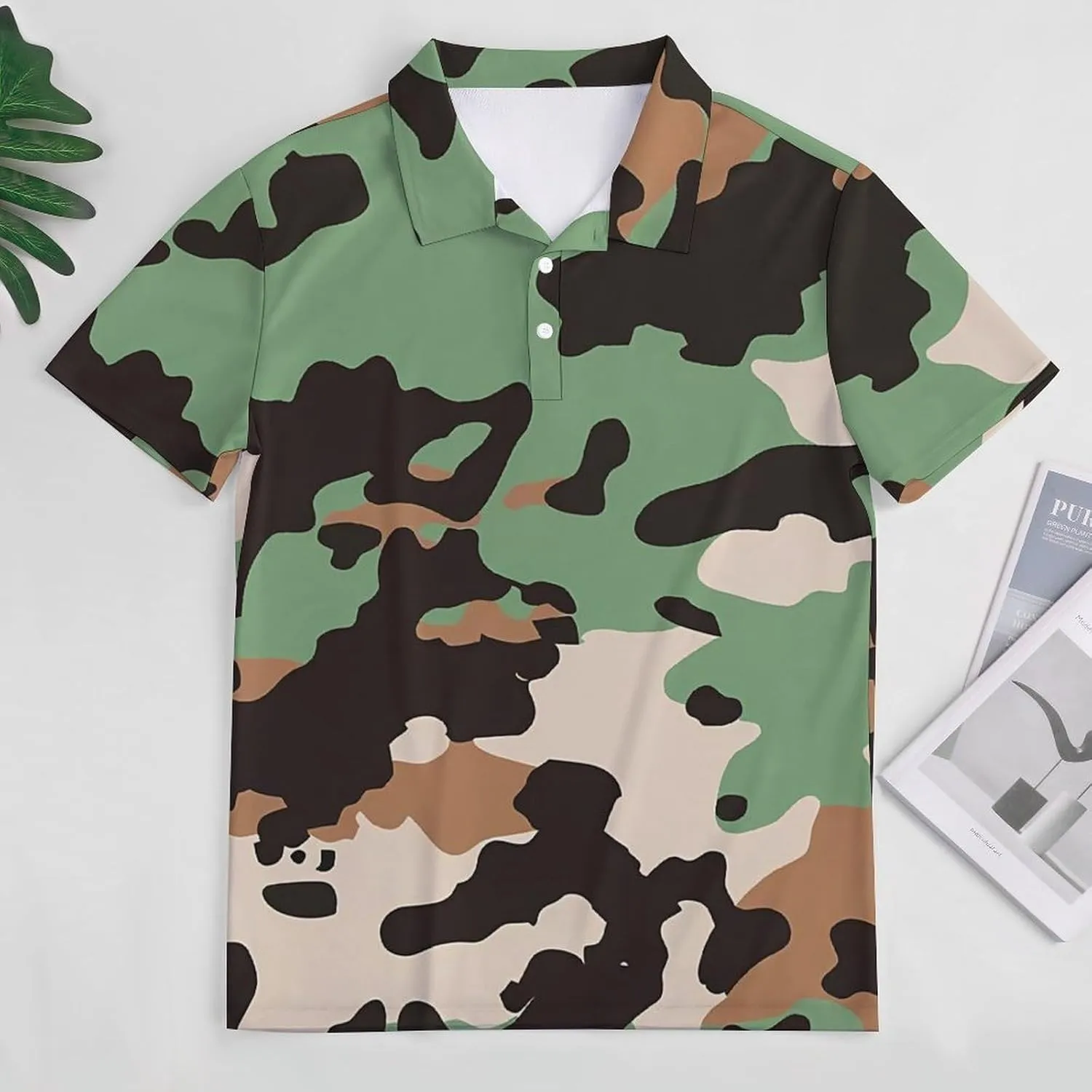 Army Green Camouflage Women's Polo Shirts Short Sleeve Golf Shirts Casual Athletic Tennis Tops Summer Blouses