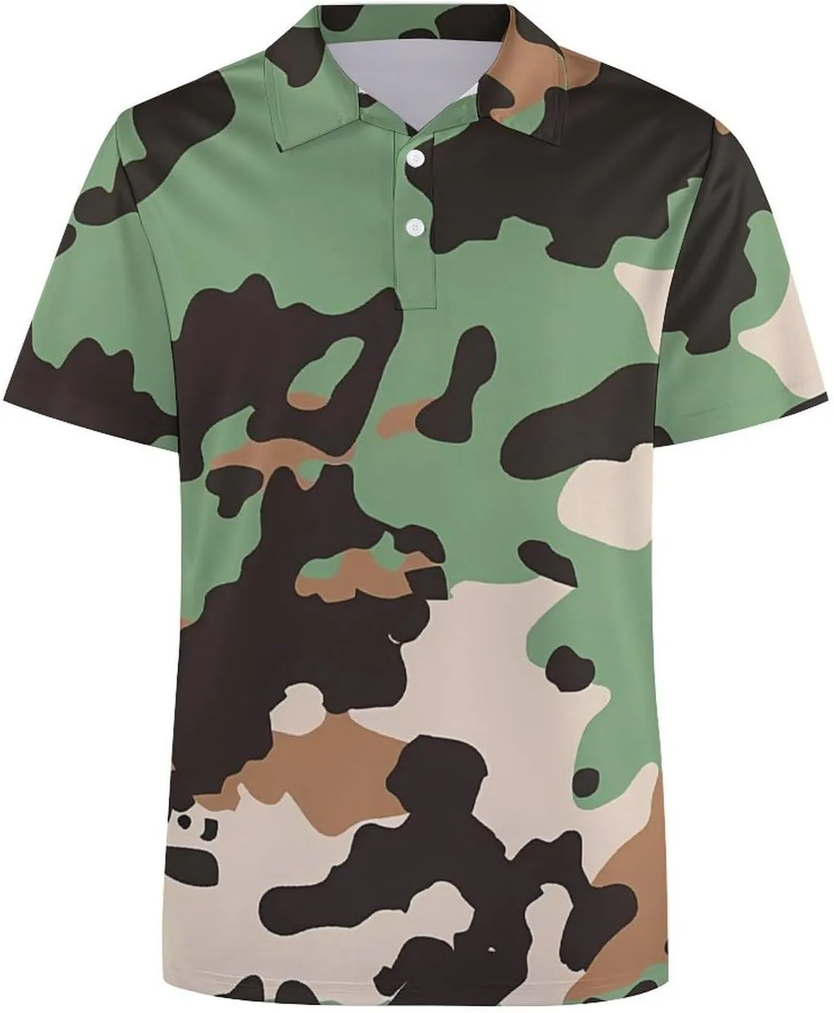 Army Green Camouflage Women's Polo Shirts Short Sleeve Golf Shirts Casual Athletic Tennis Tops Summer Blouses