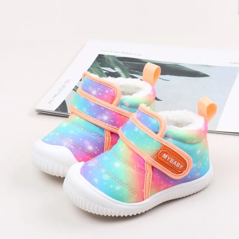 Baby Winter Snow Boots for Toddlers 1-3 Years Anti-Slip Outdoor Booties with Plush Faux Fur Lining, Lightweight & Warm for Boys & Girls