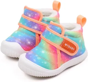 Baby Winter Snow Boots for Toddlers 1-3 Years Anti-Slip Outdoor Booties with Plush Faux Fur Lining, Lightweight & Warm for Boys & Girls