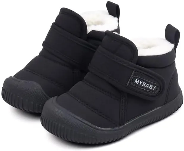 Baby Winter Snow Boots for Toddlers 1-3 Years Anti-Slip Outdoor Booties with Plush Faux Fur Lining, Lightweight & Warm for Boys & Girls