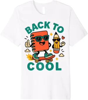 Back to School Stylish – Fun Skateboard Pencil Notebook Premium T-Shirt