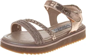 Badgley Mischka Girls Wedge Sandals Espadrilles Summer Dress Platform Sandals Wedding Sandals for Little Kid to Big Kid