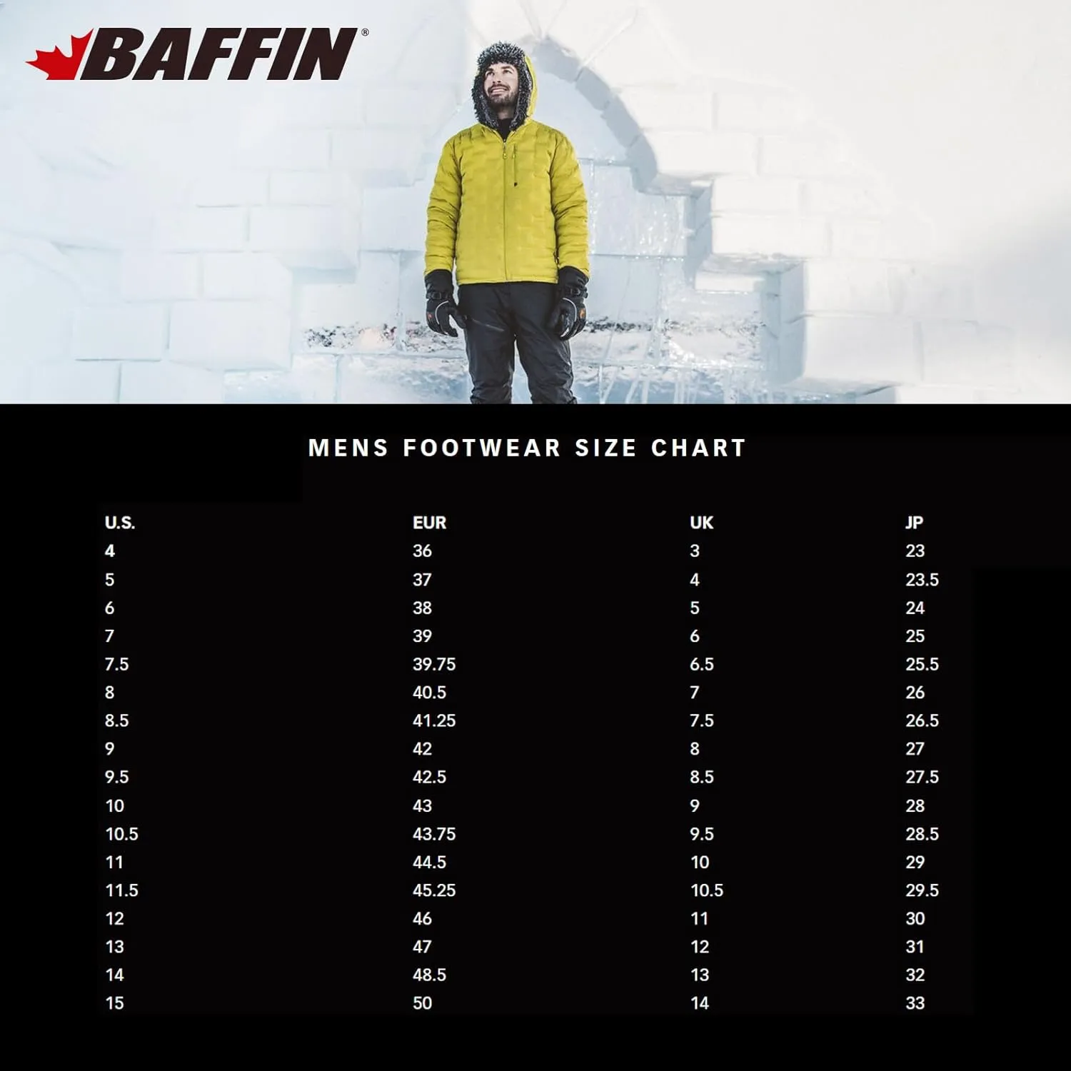Baffin Men's WHITETAIL II Waterproof Insulated Low-Height Outdoor Snow Boots, Full-Grain Leather Upper, Flexible Rubber Base