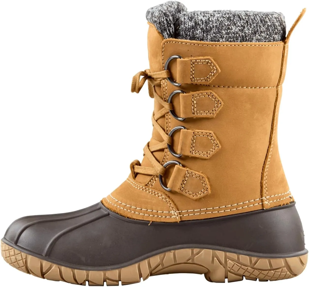 Baffin Women's YELLOWKNIFE CUFF Waterproof Insulated Mid-Height Snow Boots, Full-Grain Leather Upper, Flexible Rubber Base