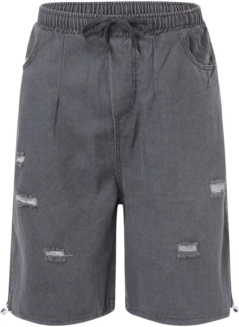 Baggy Jean Shorts for Men Casual Loose Fit Hip Hop Skateboard Denim Shorts Streetwear