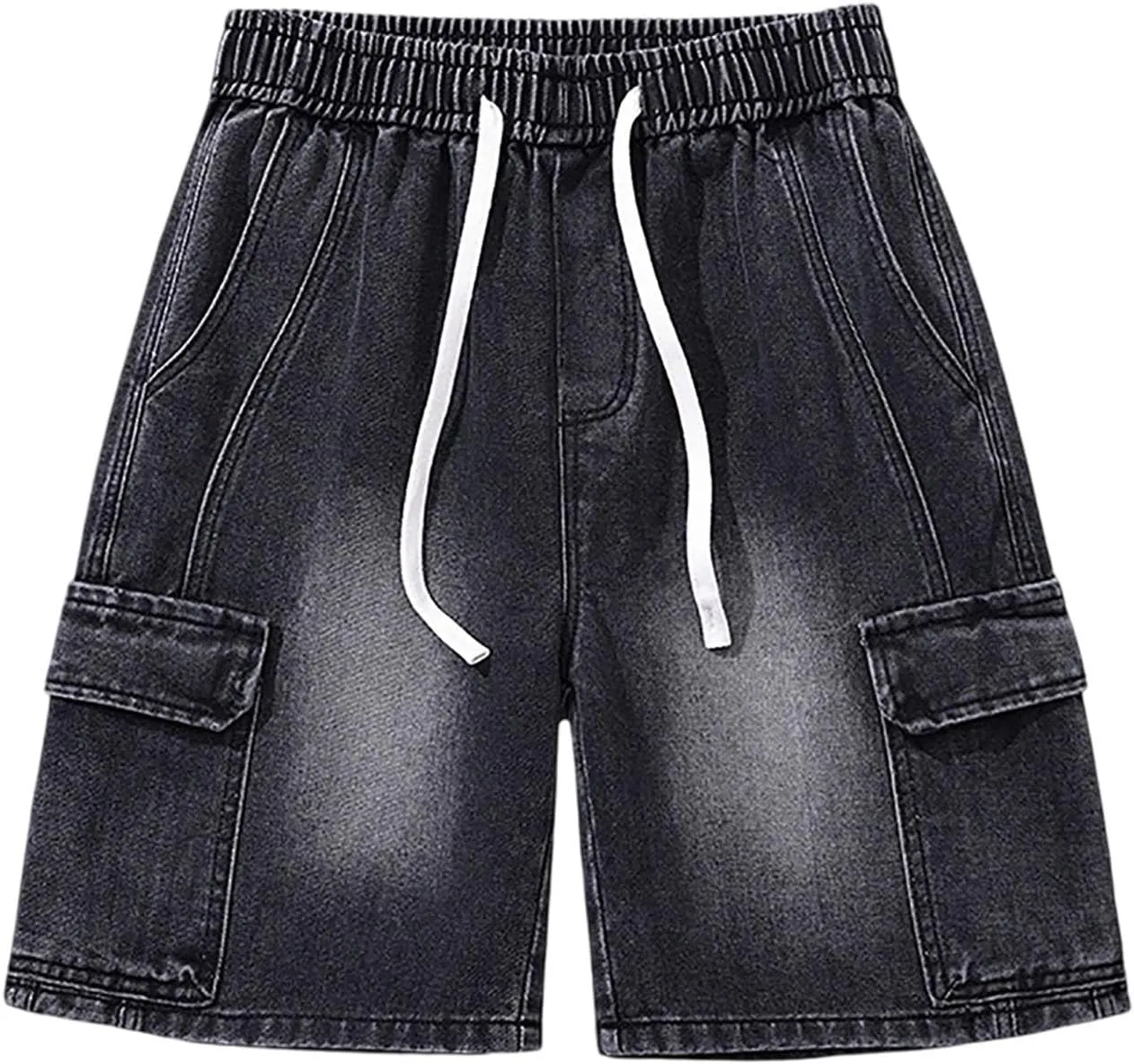 Baggy Jean Shorts for Men Jorts Casual Loose Fit Mid Denim Shorts Skateboard Hip Hop 2025 Trendy Streetwear