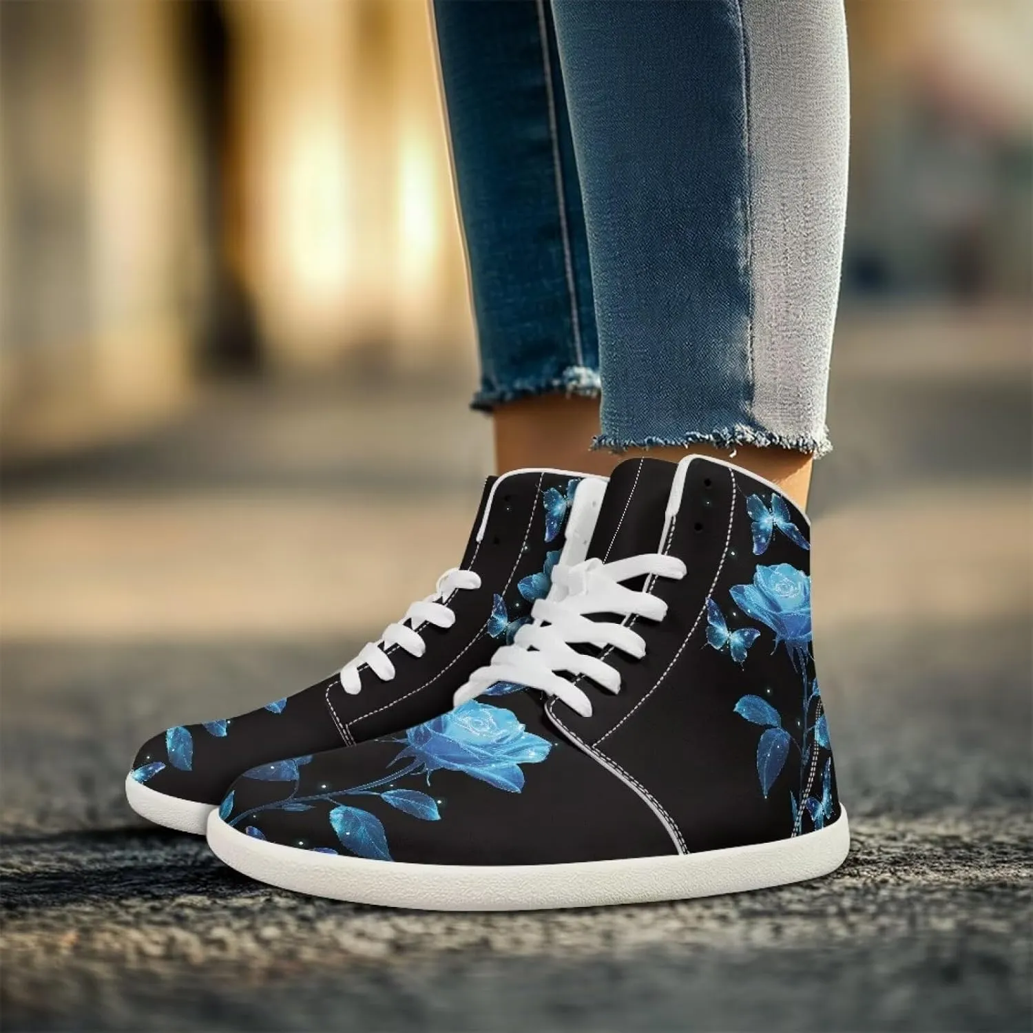 Barefoot Shoes for Women High Top Comfortable Wide Toe Box Tennis Shoes Zero Drop Waterproof Anti-Skid Minimalist Hiking Sneakers for Women US 6-13.5