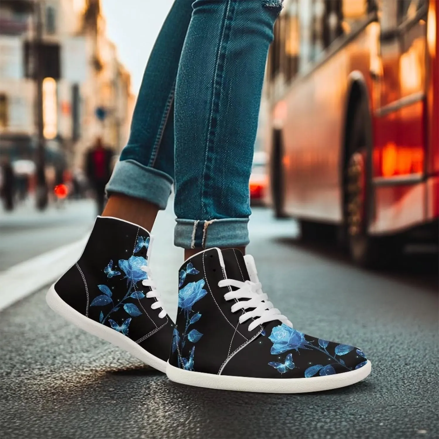 Barefoot Shoes for Women High Top Comfortable Wide Toe Box Tennis Shoes Zero Drop Waterproof Anti-Skid Minimalist Hiking Sneakers for Women US 6-13.5