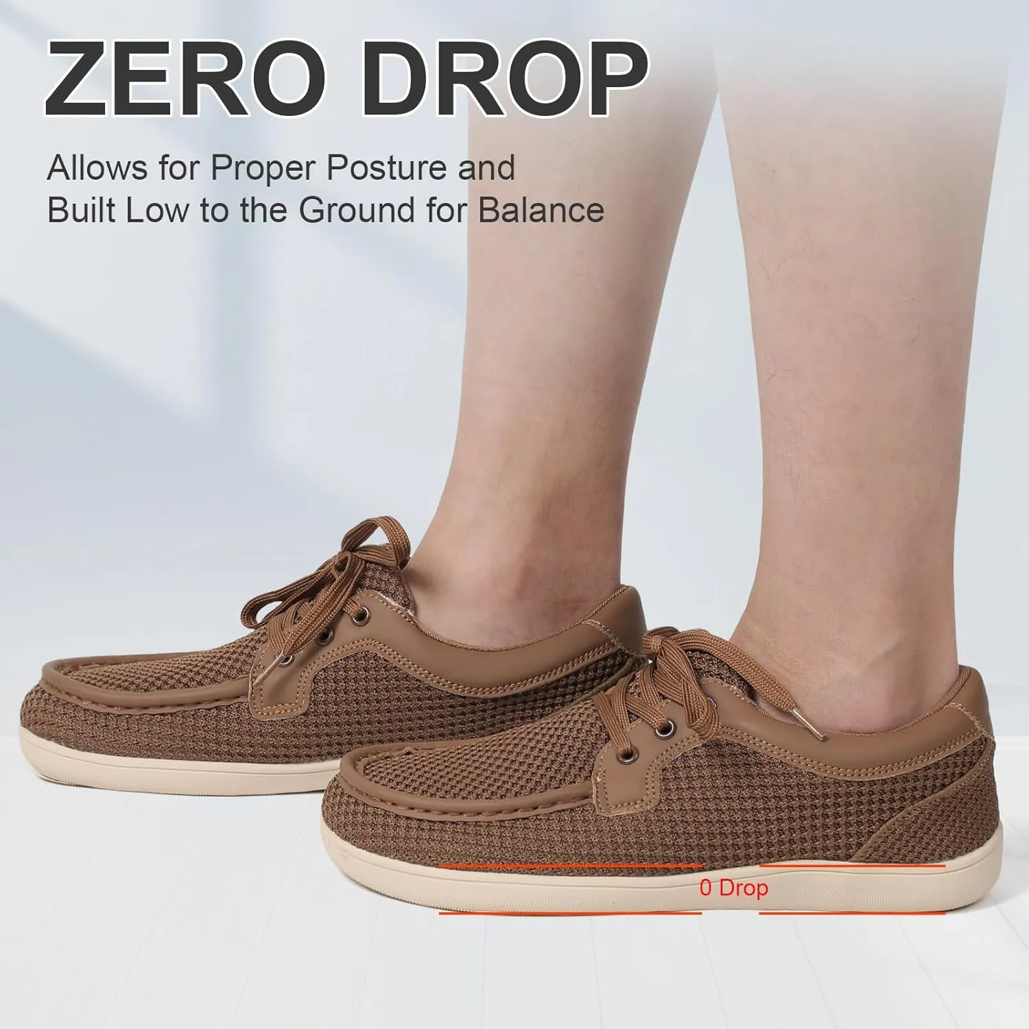 BARERUN Men's Barefoot Slip on Walking Shoes Wide Toe Box Running Shoes Casual Fashion Sneakers Comfortable Light-Weight Men's Loafers Business Dress Shoes for Driving Jogging Wedding Church Office
