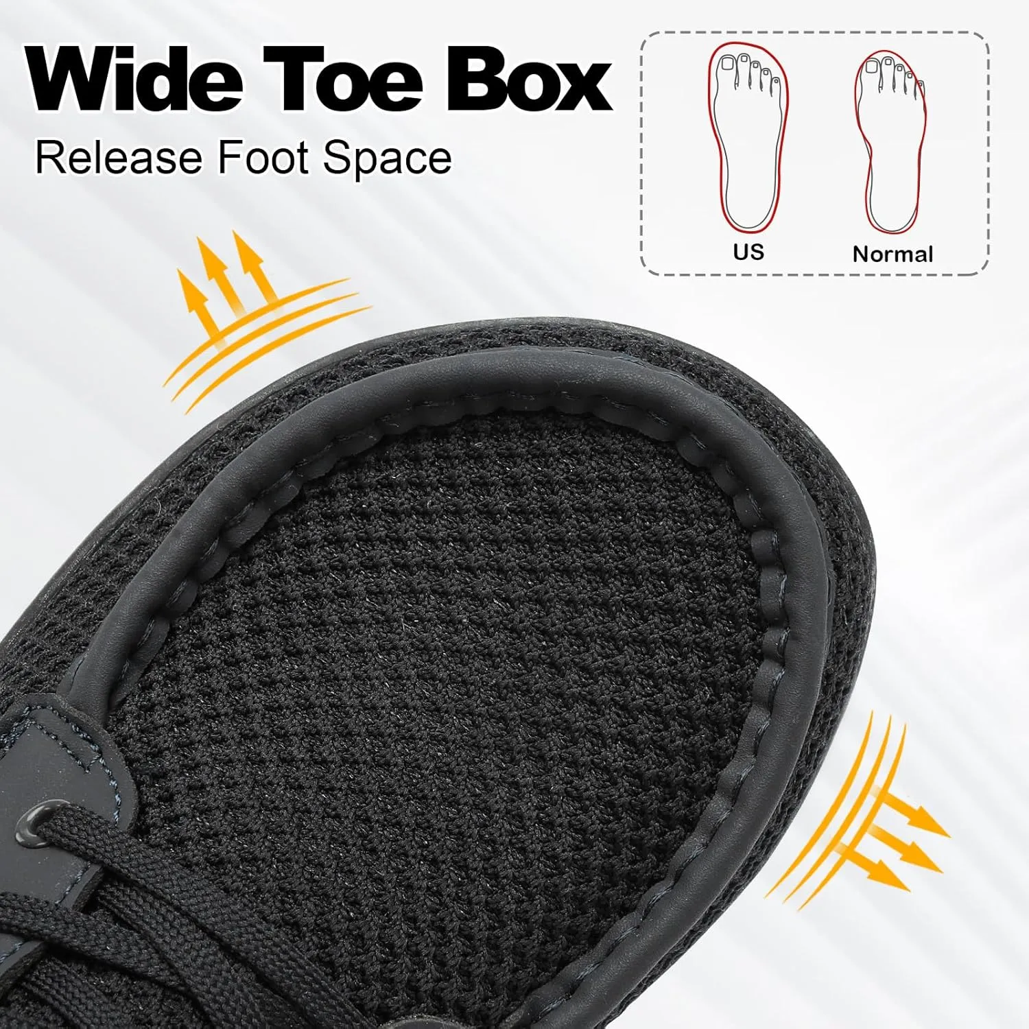 BARERUN Men's Barefoot Slip on Walking Shoes Wide Toe Box Running Shoes Casual Fashion Sneakers Comfortable Light-Weight Men's Loafers Business Dress Shoes for Driving Jogging Wedding Church Office