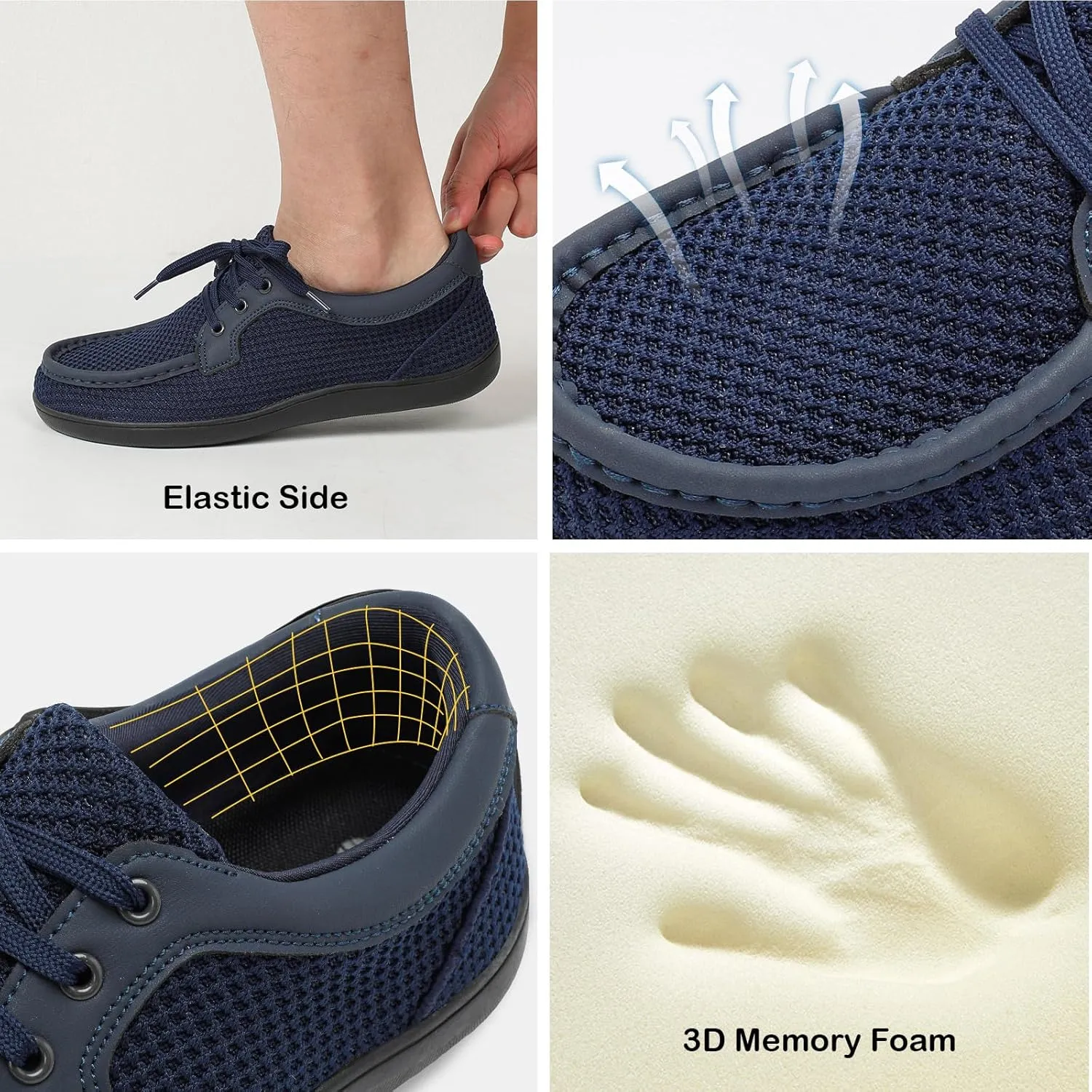 BARERUN Men's Barefoot Slip on Walking Shoes Wide Toe Box Running Shoes Casual Fashion Sneakers Comfortable Light-Weight Men's Loafers Business Dress Shoes for Driving Jogging Wedding Church Office