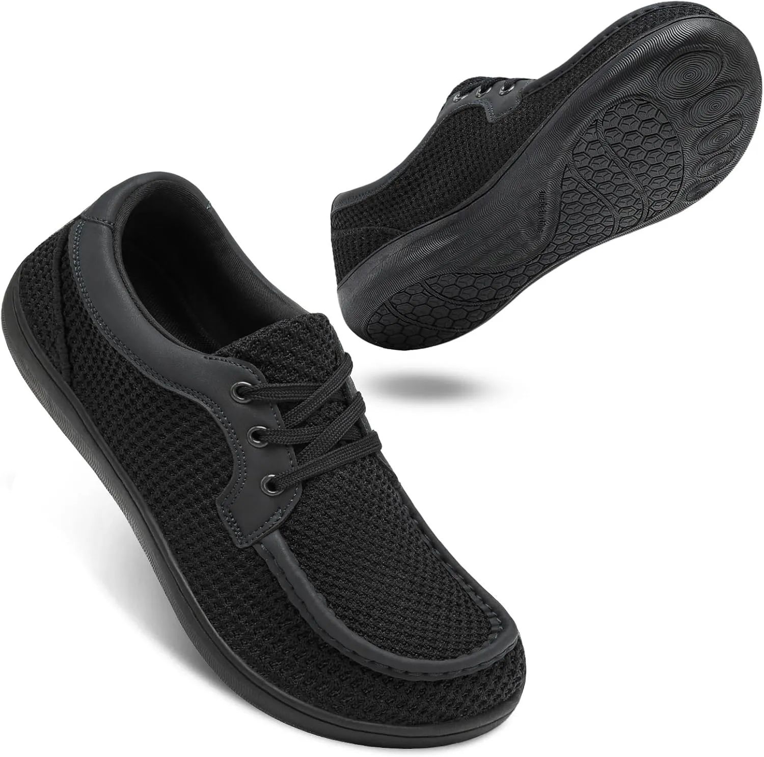 BARERUN Men's Barefoot Slip on Walking Shoes Wide Toe Box Running Shoes Casual Fashion Sneakers Comfortable Light-Weight Men's Loafers Business Dress Shoes for Driving Jogging Wedding Church Office