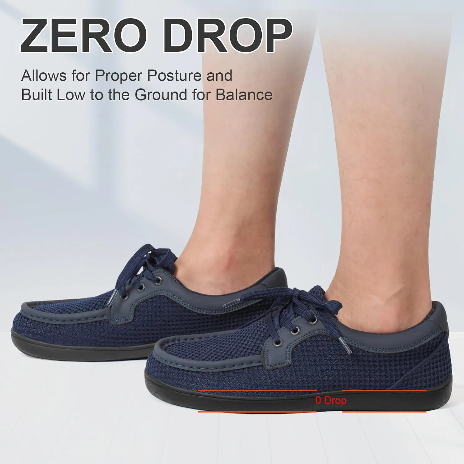 BARERUN Men's Barefoot Slip on Walking Shoes Wide Toe Box Running Shoes Casual Fashion Sneakers Comfortable Light-Weight Men's Loafers Business Dress Shoes for Driving Jogging Wedding Church Office