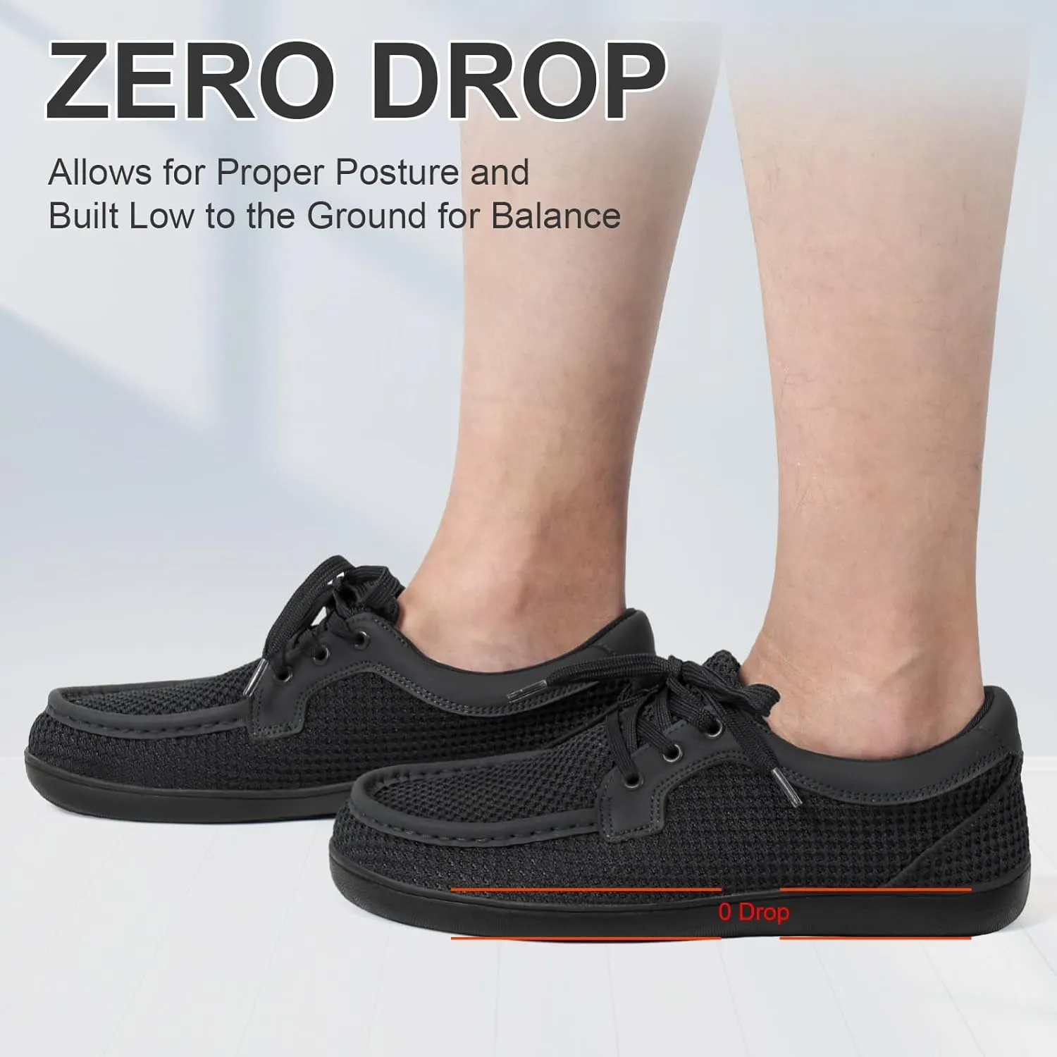 BARERUN Men's Barefoot Slip on Walking Shoes Wide Toe Box Running Shoes Casual Fashion Sneakers Comfortable Light-Weight Men's Loafers Business Dress Shoes for Driving Jogging Wedding Church Office