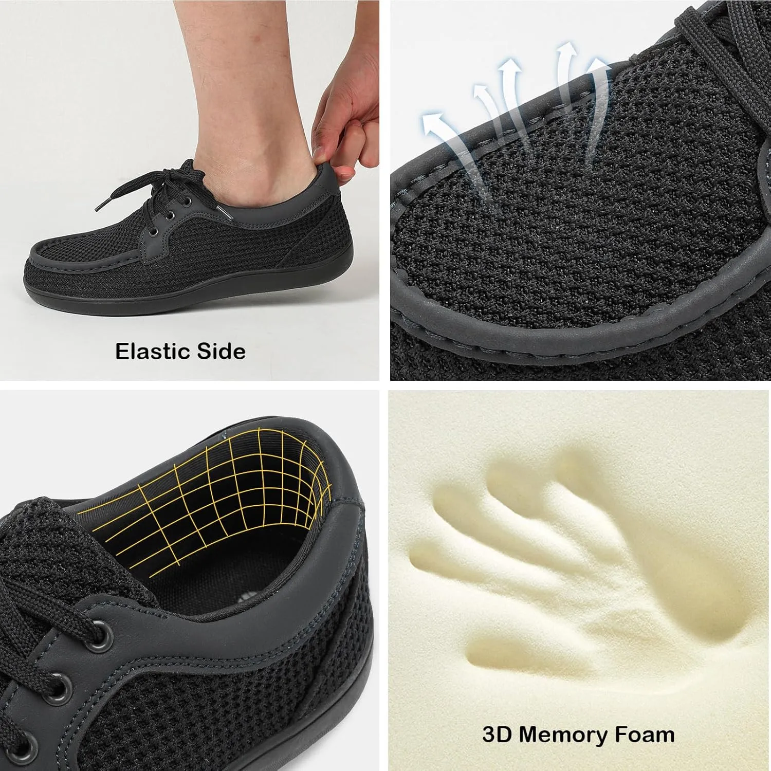 BARERUN Men's Barefoot Slip on Walking Shoes Wide Toe Box Running Shoes Casual Fashion Sneakers Comfortable Light-Weight Men's Loafers Business Dress Shoes for Driving Jogging Wedding Church Office