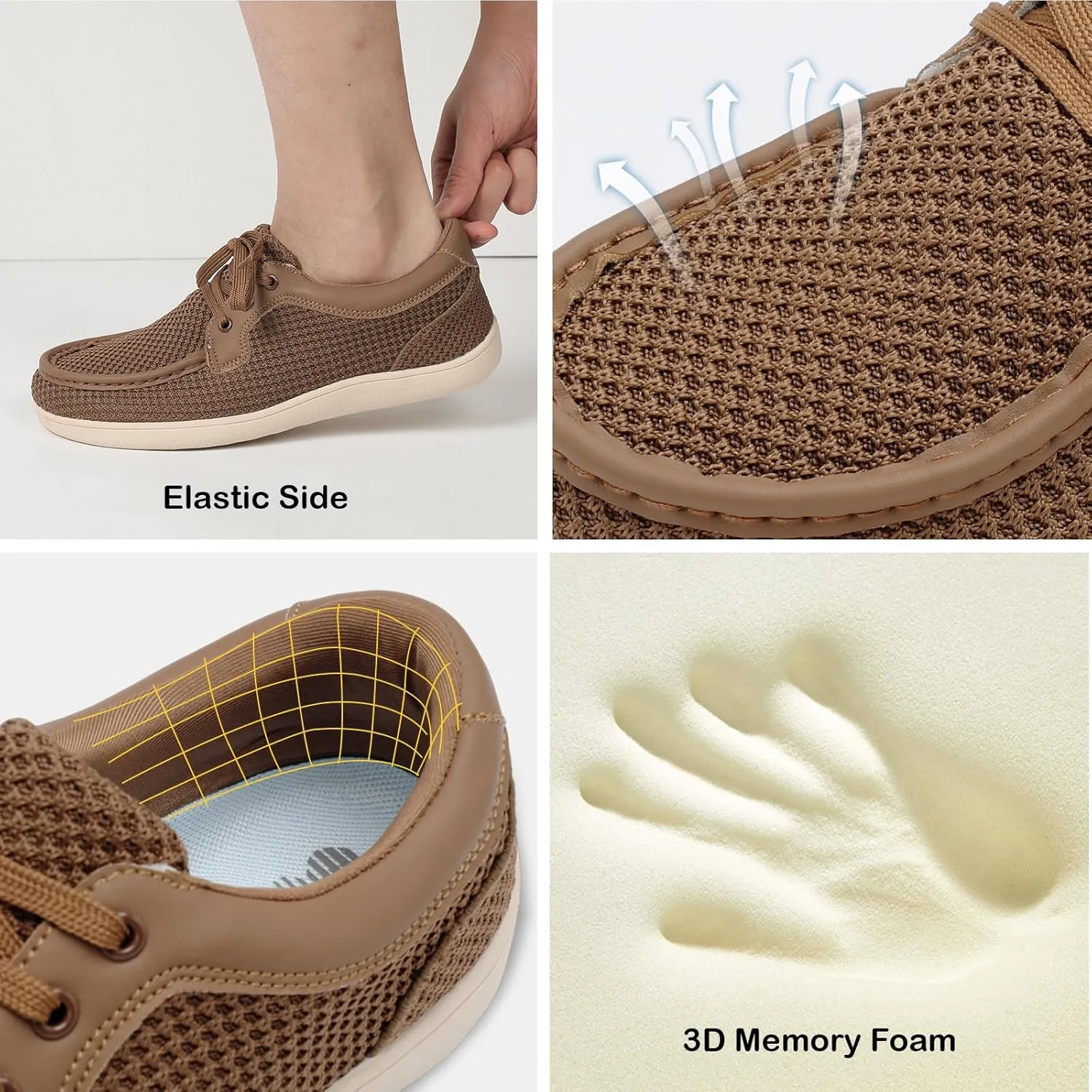 BARERUN Men's Barefoot Slip on Walking Shoes Wide Toe Box Running Shoes Casual Fashion Sneakers Comfortable Light-Weight Men's Loafers Business Dress Shoes for Driving Jogging Wedding Church Office
