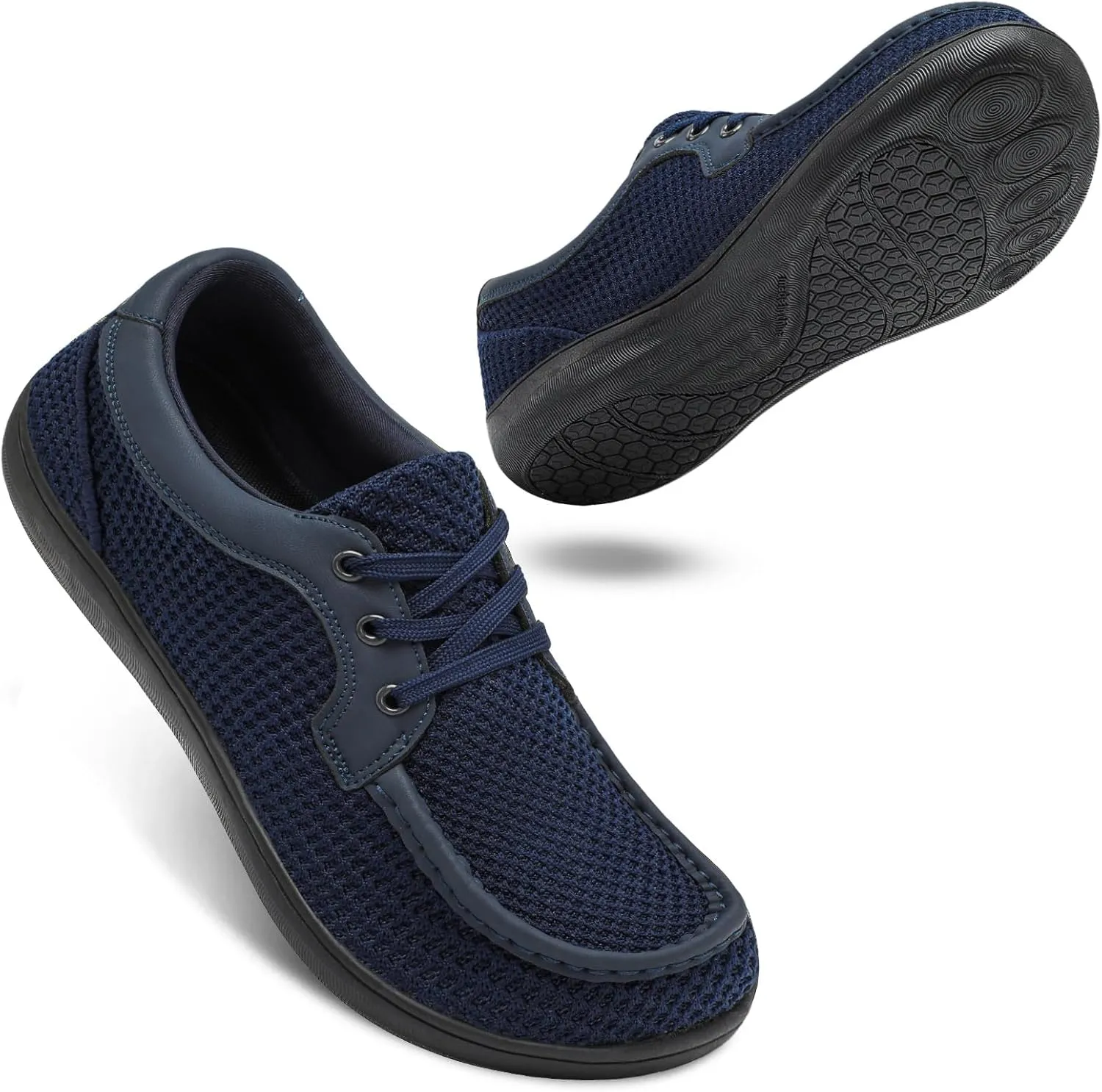 BARERUN Men's Barefoot Slip on Walking Shoes Wide Toe Box Running Shoes Casual Fashion Sneakers Comfortable Light-Weight Men's Loafers Business Dress Shoes for Driving Jogging Wedding Church Office