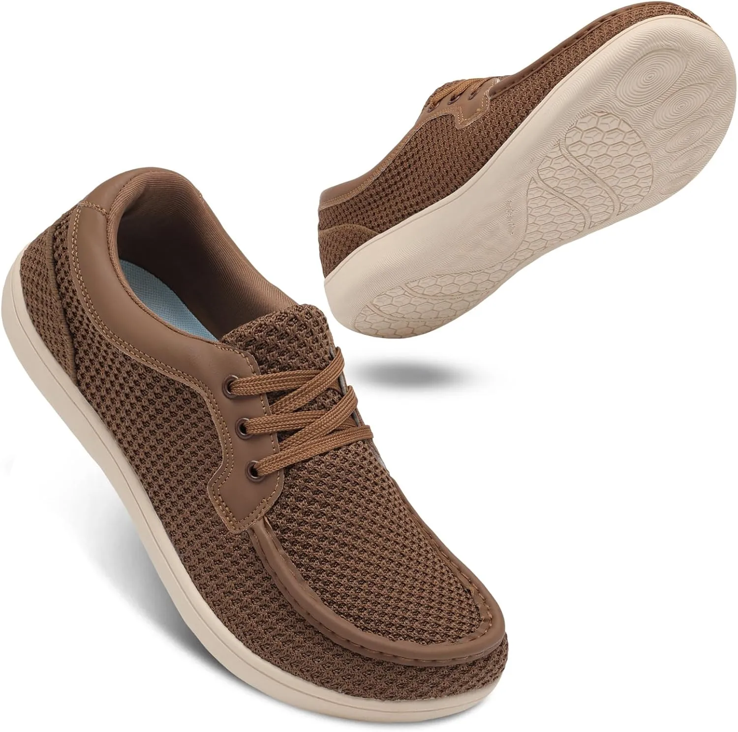 BARERUN Men's Barefoot Slip on Walking Shoes Wide Toe Box Running Shoes Casual Fashion Sneakers Comfortable Light-Weight Men's Loafers Business Dress Shoes for Driving Jogging Wedding Church Office