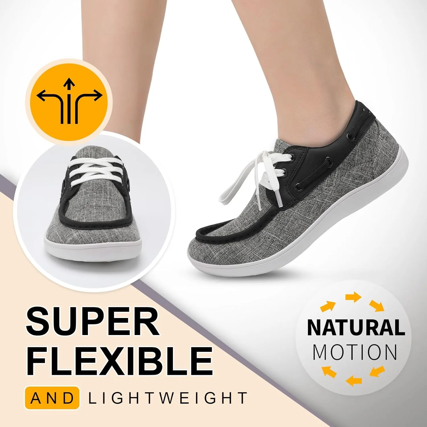 BARERUN Womens Walking Shoes Barefoot Minimalist Trail Running Shoes Wide Toe Zero Drop Tennis Sneakers for Jogging Hiking Athletic Lightweight Cross Training Shoes for Gym Office Driving