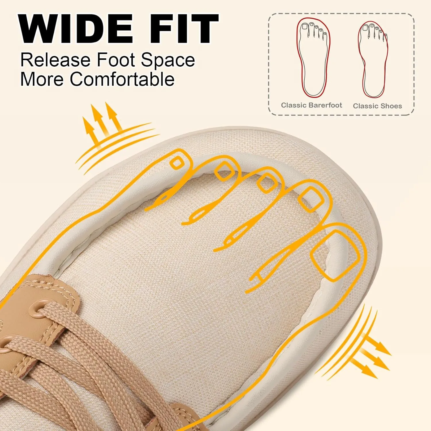 BARERUN Womens Walking Shoes Barefoot Minimalist Trail Running Shoes Wide Toe Zero Drop Tennis Sneakers for Jogging Hiking Athletic Lightweight Cross Training Shoes for Gym Office Driving