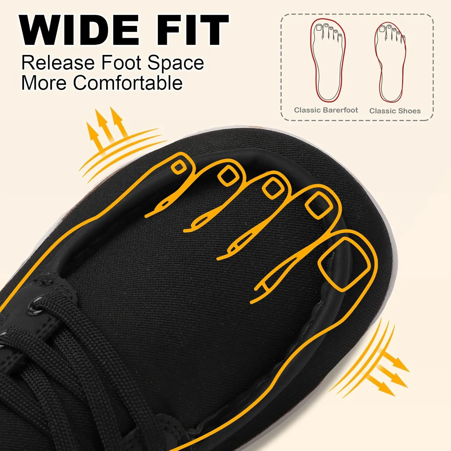 BARERUN Womens Walking Shoes Barefoot Minimalist Trail Running Shoes Wide Toe Zero Drop Tennis Sneakers for Jogging Hiking Athletic Lightweight Cross Training Shoes for Gym Office Driving