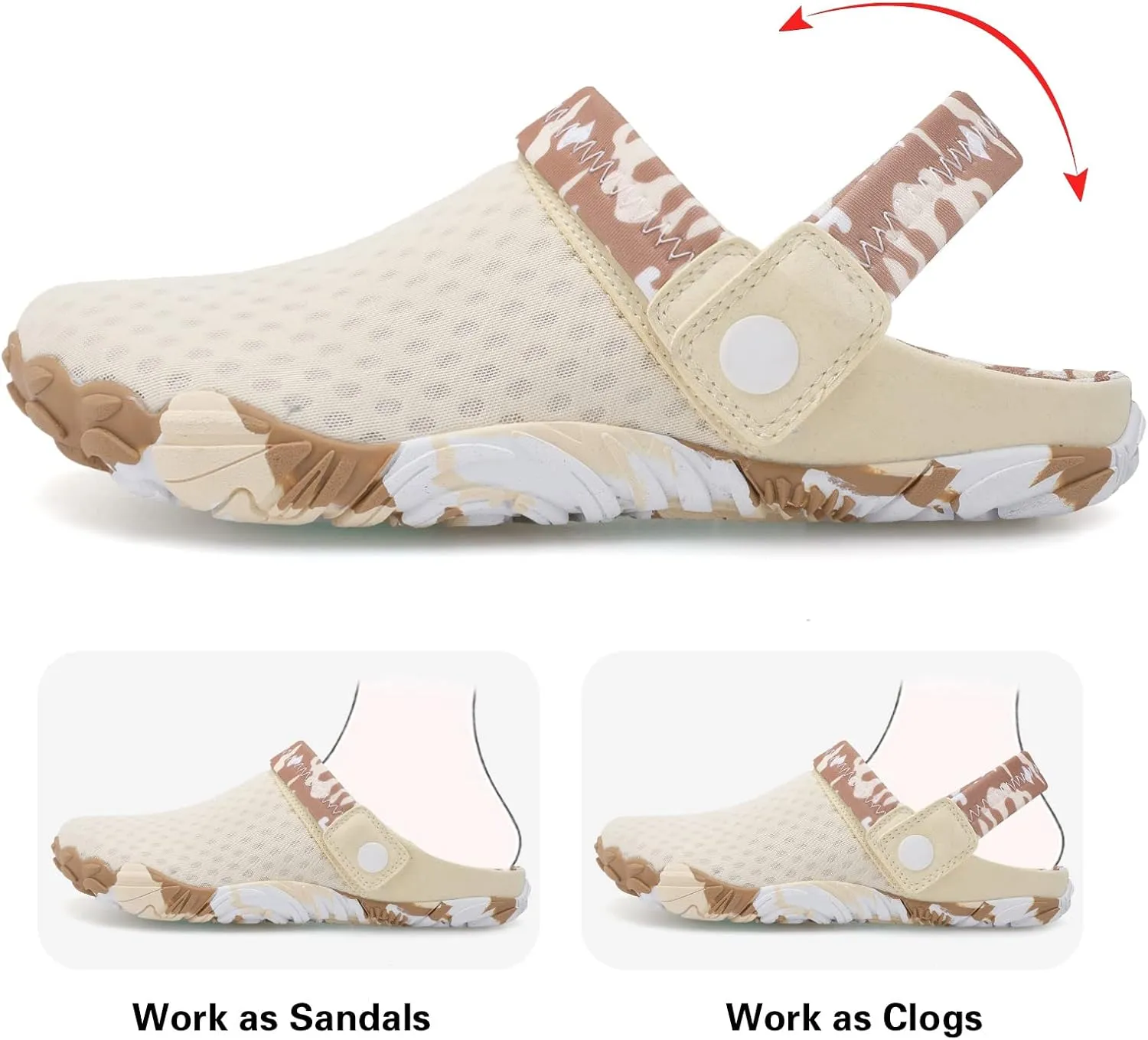 Besroad Outdoor Hiking Slip on Sandals Sports Water Shoes Fashion Sneakers Slippers Classic Clogs for Women Men