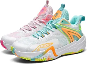 Big Kids Basketball Shoes for Boys and Girls - Comfortable Durable Sneakers, Non-Slip Traction & Vibrant Colors for Sports Training, Indoor/Outdoor Games