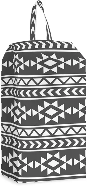 Black Southeastern Shoe Bags,X-Large Travel Golf Shoes Pouch Bags Storage Organizer Accessories with Zipper & Handle for Men, Women, Kids, Traveling, Gym, Sport, Boho Geometric Native American Tribal