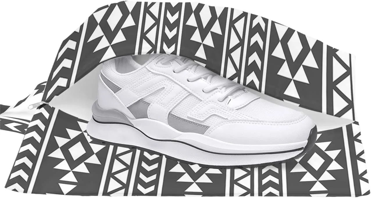 Black Southeastern Shoe Bags,X-Large Travel Golf Shoes Pouch Bags Storage Organizer Accessories with Zipper & Handle for Men, Women, Kids, Traveling, Gym, Sport, Boho Geometric Native American Tribal
