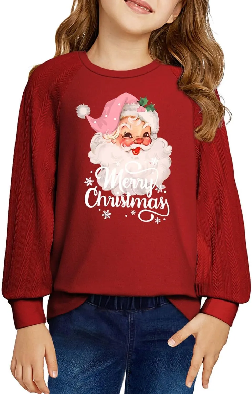 blibean Girls Fall Sweatshirt Tween Crewneck Cable Knit Tops Size 6-15 Years