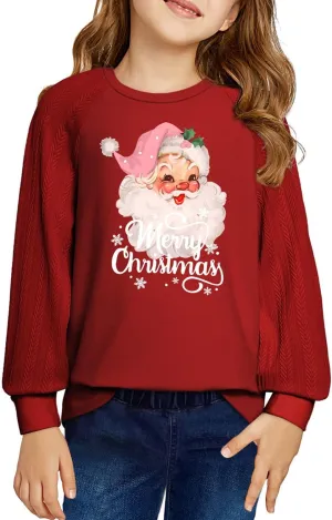 blibean Girls Fall Sweatshirt Tween Crewneck Cable Knit Tops Size 6-15 Years