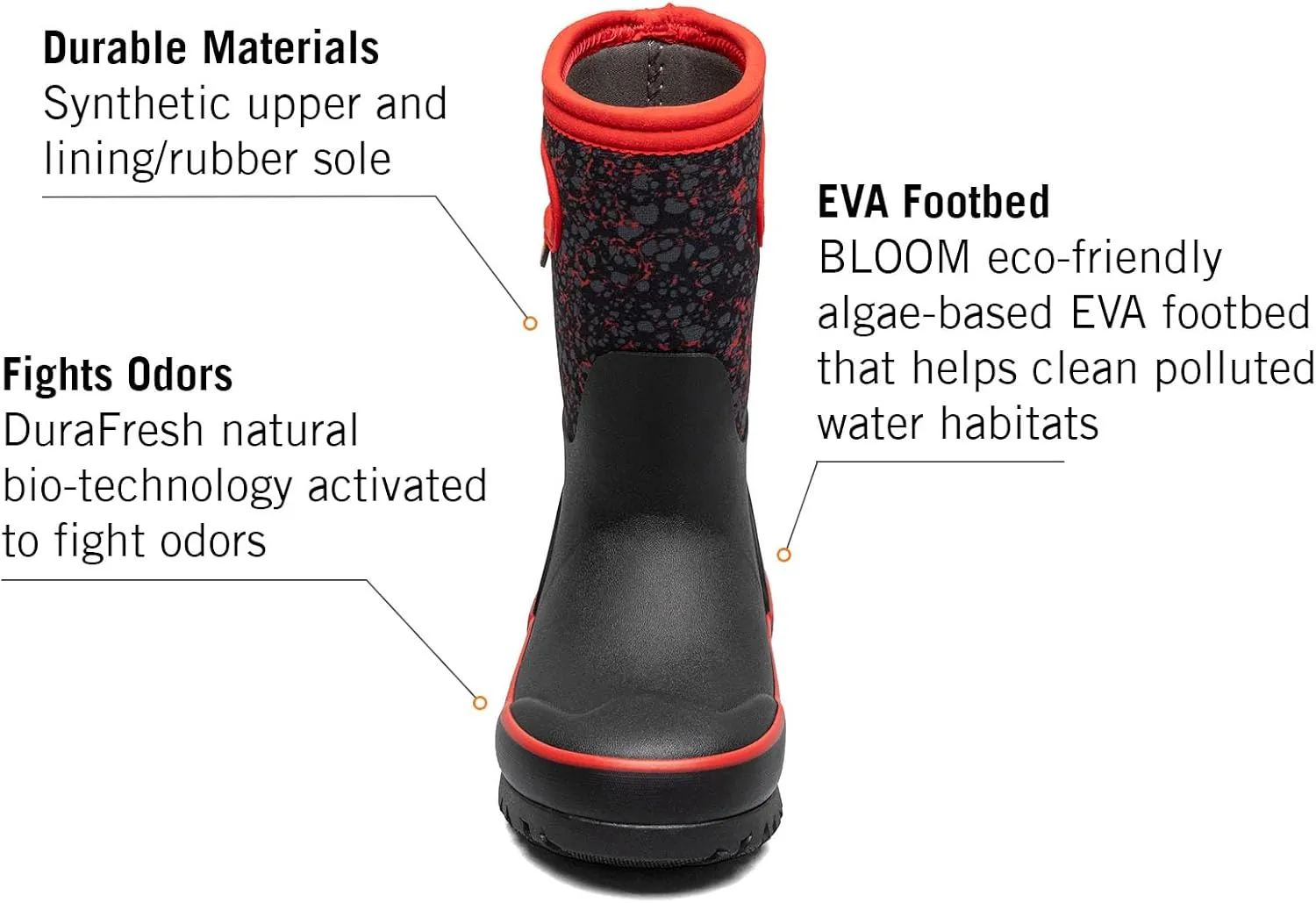 BOGS Grasp Kids Waterproof Insulated All Weather Rain Boots Mud Boots I For Snow, Rain, Winter, Mud and Cold Weather for Toddlers, Girls, Boys, Unisex