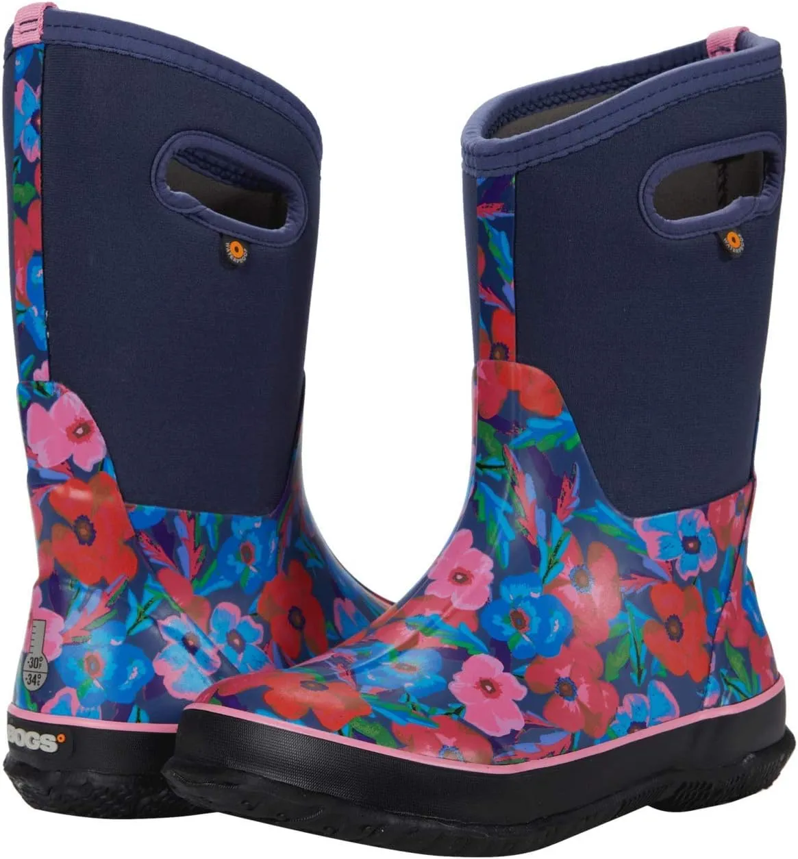 Bogs Kids Classic Flower Stripes Winter Snow Boot