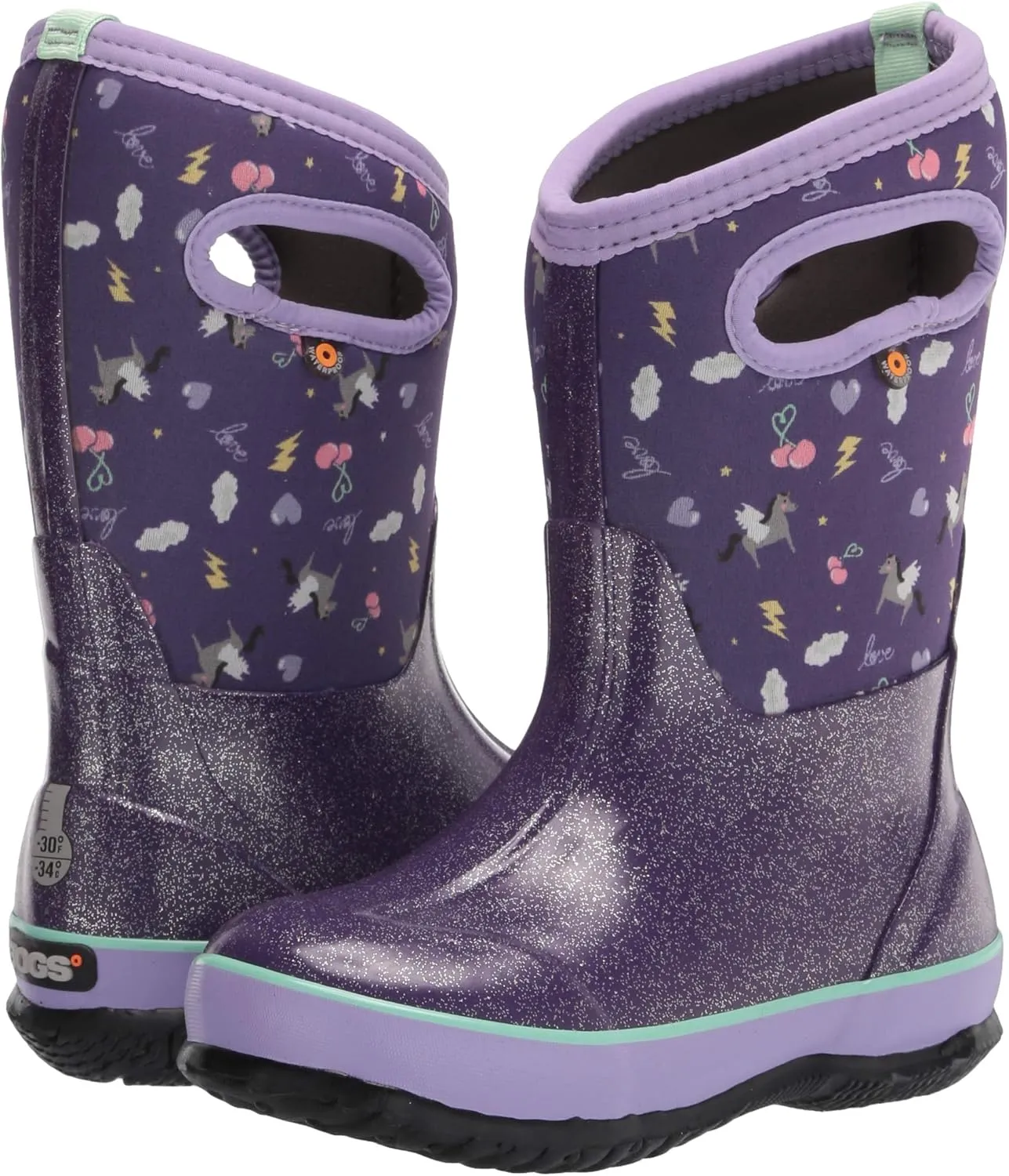 Bogs Kids Classic Flower Stripes Winter Snow Boot