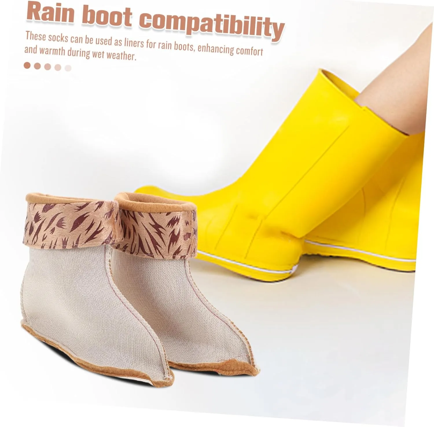 Boot Liner for Women Boot Socks Warm Fleece Socks for Rain Boots Thermal Lining Winter Shoes Liner for