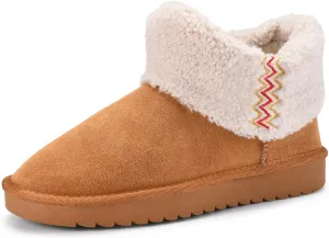Boots for Women Genuine Suede Ankle Winter Boots Anti Slip Snow Fur Lining Mini Boots Platform Furry Booties