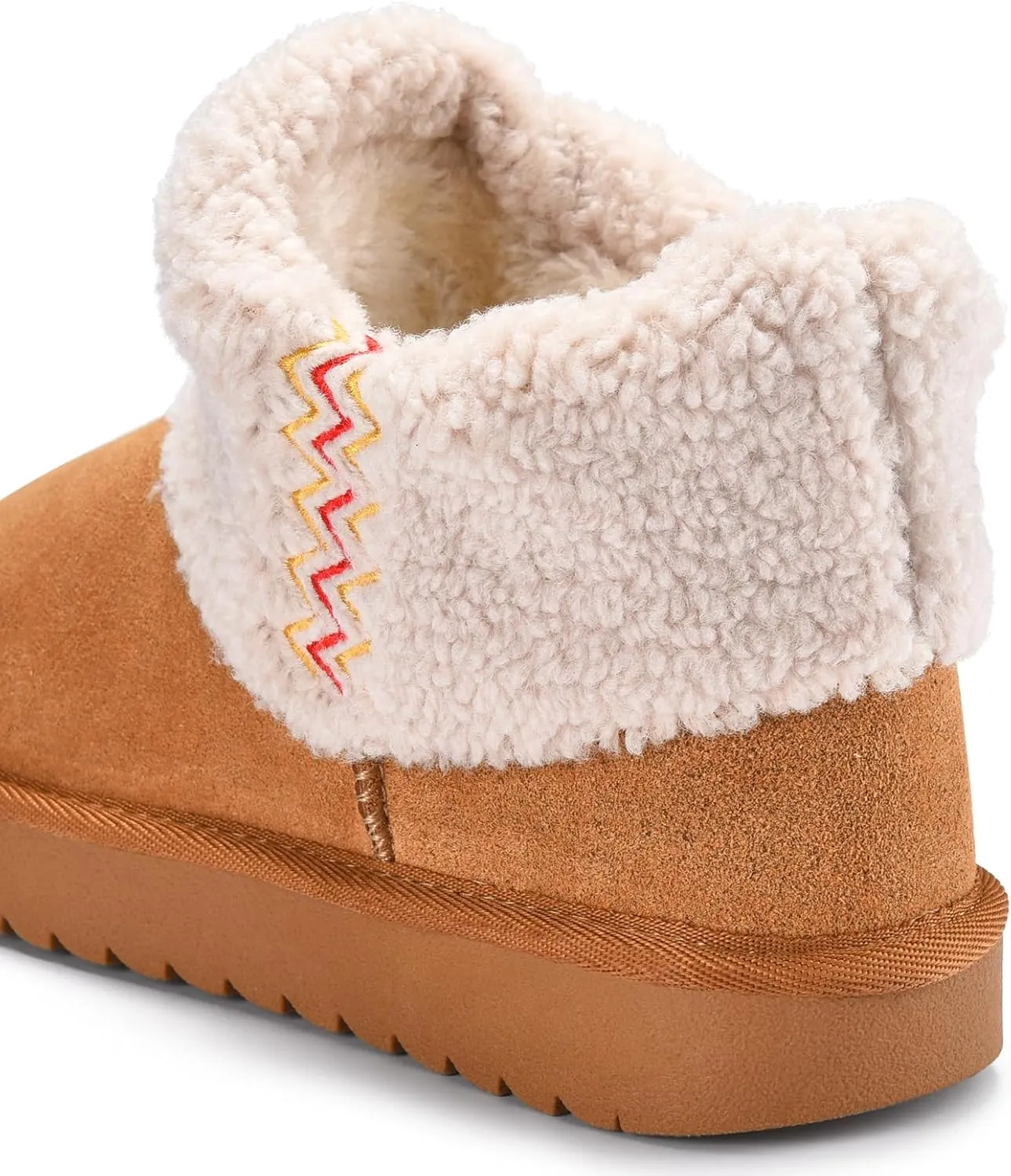 Boots for Women Genuine Suede Ankle Winter Boots Anti Slip Snow Fur Lining Mini Boots Platform Furry Booties