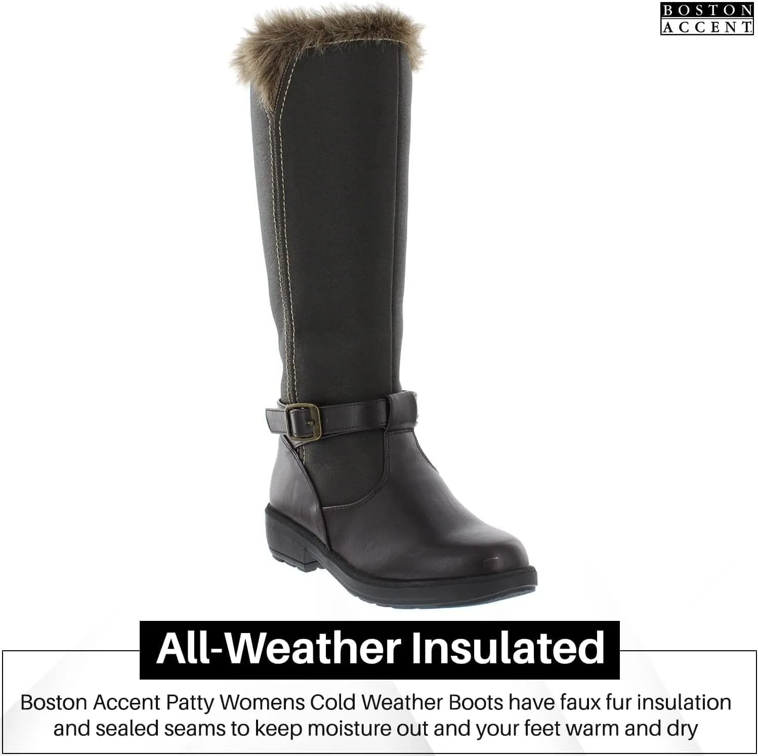 Boston Accent Women's Patty Insulated Waterproof Snow Winter Boots with Zipper