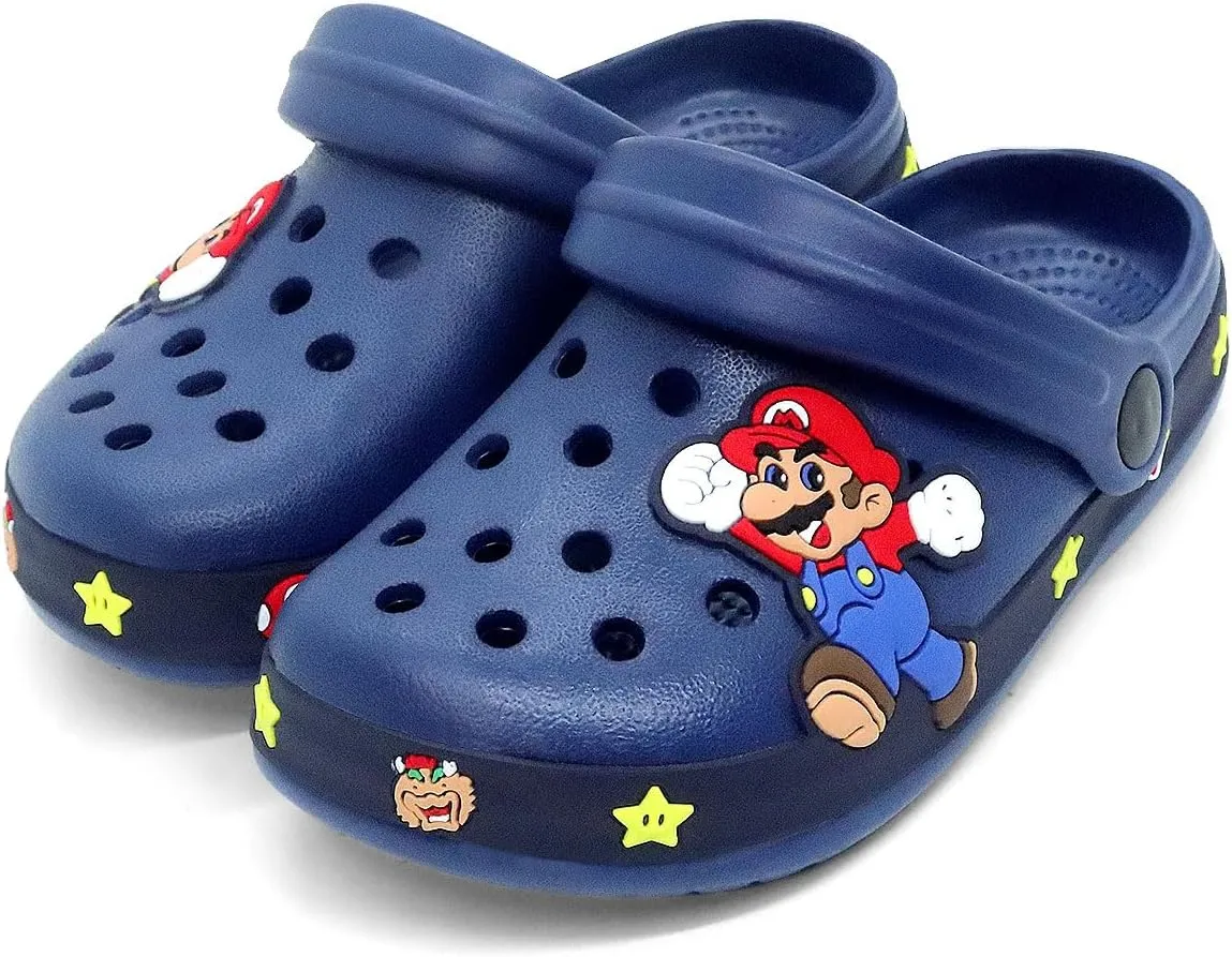 Boys Girls Clogs Cute Cartoon Toddler Garden Clogs Slip On Water Shoes Beach Slippers Sandals Children Slides