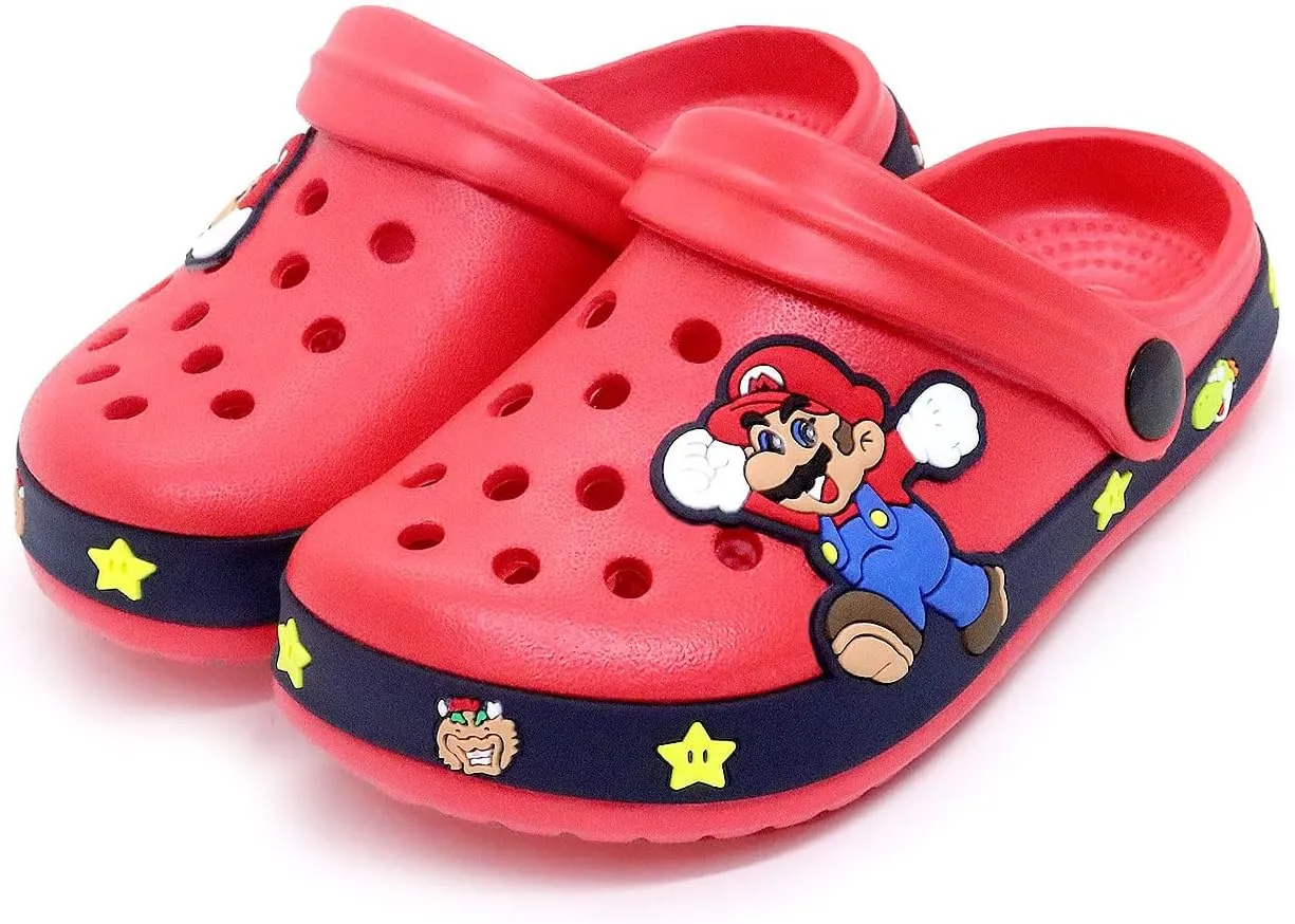 Boys Girls Clogs Cute Cartoon Toddler Garden Clogs Slip On Water Shoes Beach Slippers Sandals Children Slides