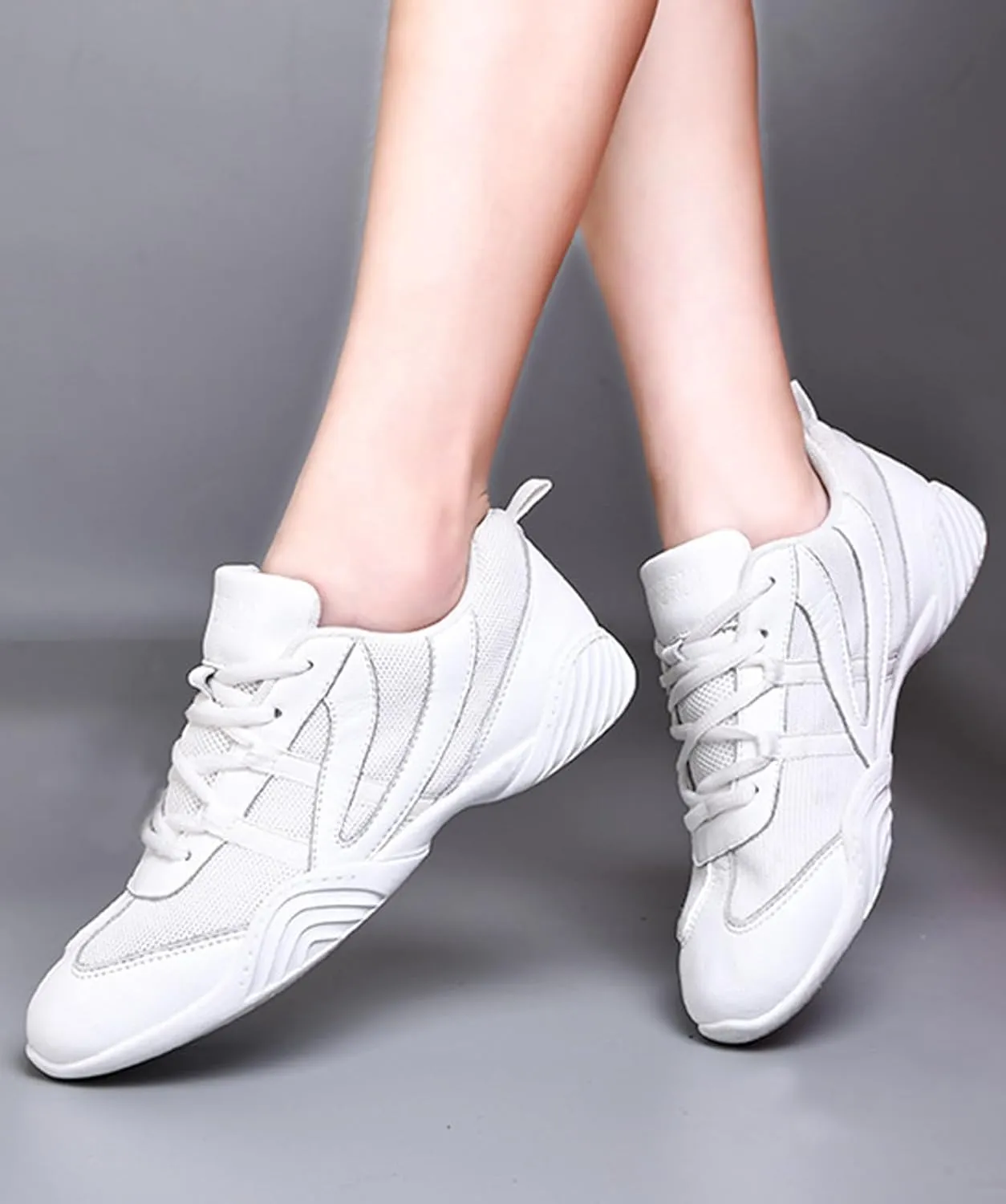 Boys Girls White Cheer Shoes Cheerleading Competition Athletic Walking Tennis Sport Hook&Loop Dance Sneakers Shoe