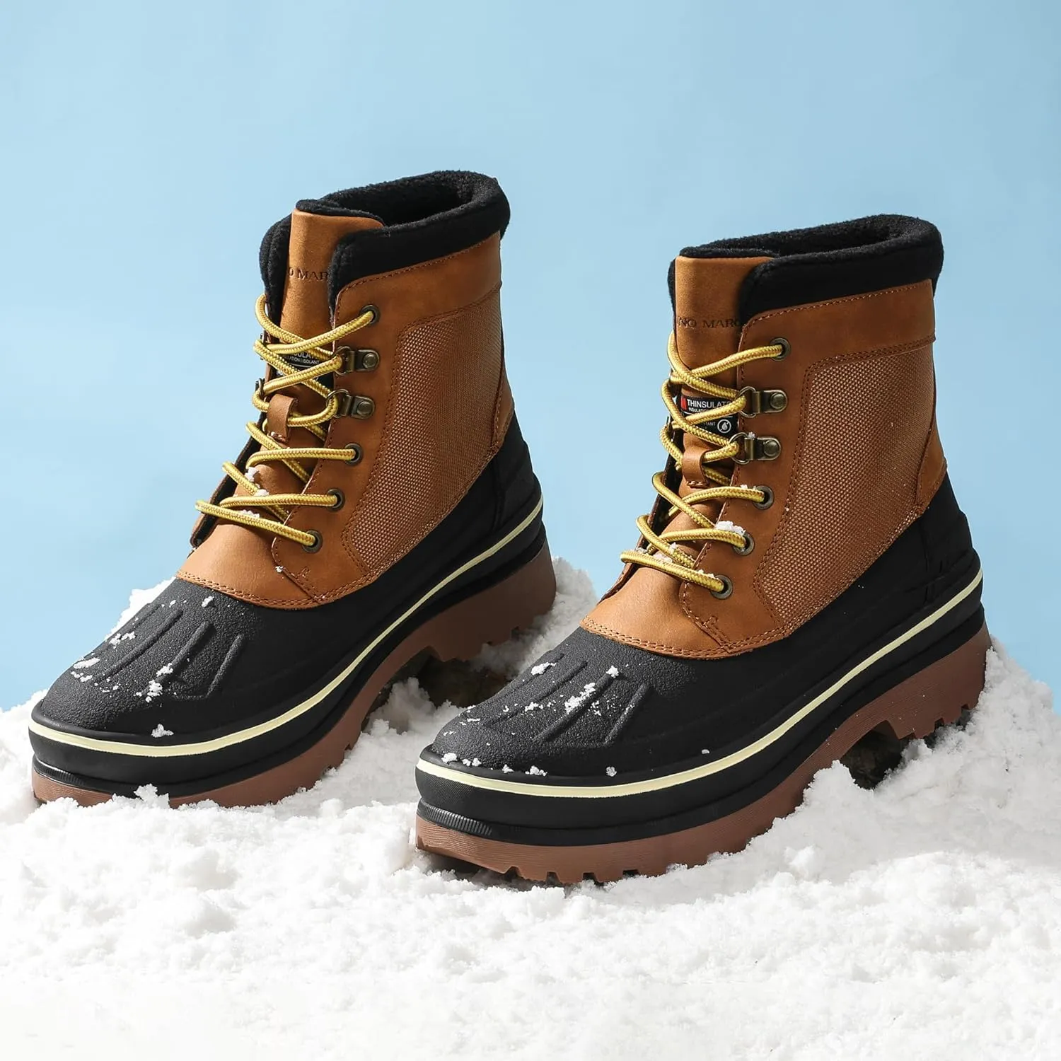 Bruno Marc Men's Insulated Waterproof Snow Boots Warm Fur Lined Outdoor Winter Boot