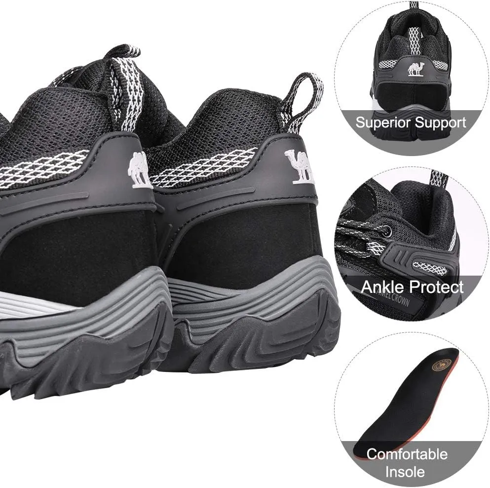 CAMEL CROWN Hiking Shoes Men Breathable Non-Slip Sneakers Lightweight Low Top for Outdoor Trailing Trekking Walking