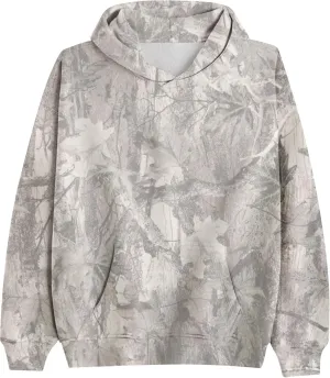 Camo Hoodie for Men Women Oversized Fleece Maple Leaf Hooded Sweatshirt Graphic Print Pullover Hoodies with Pocket