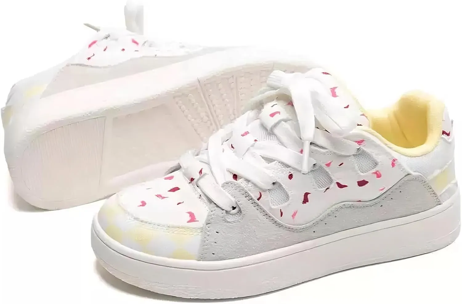 Canvas Rainbow Platform Shoes Fashion Chunky Sneakers for Women Off White Trendy Casual Aesthetic Skateboard Shoes