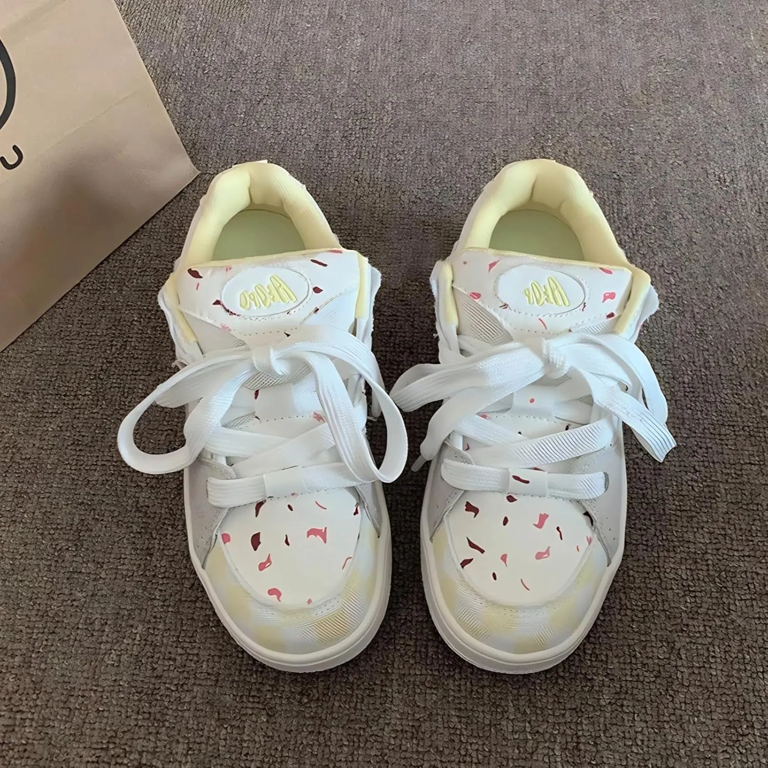 Canvas Rainbow Platform Shoes Fashion Chunky Sneakers for Women Off White Trendy Casual Aesthetic Skateboard Shoes